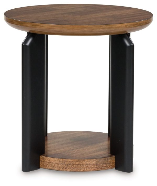 Kraeburn - Brown   Black - Round End Table Online Hot Sale