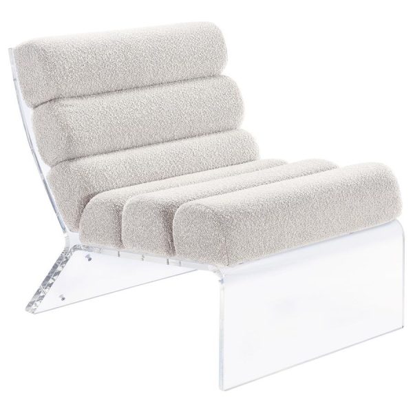 Serreta - Boucle Upholstered Armless Acrylic Chair Supply