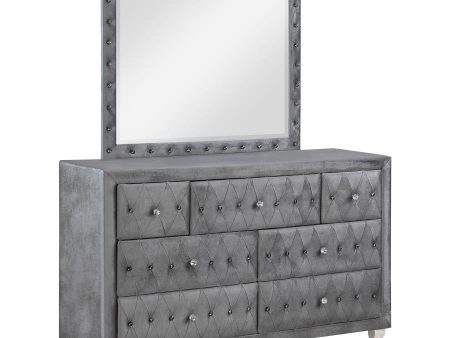 Deanna - 7-Drawer Upholstered Dresser With Mirror Fashion