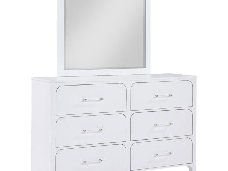 Anastasia - 6-Drawer Dresser With Mirror - Pearl White Discount