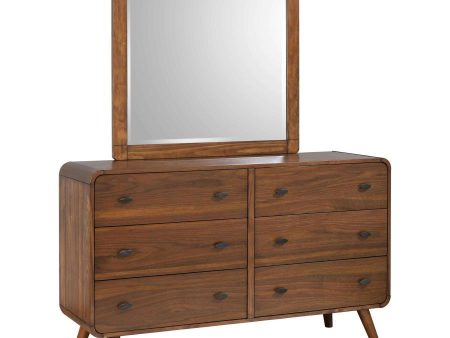 Robyn - 6-Drawer Dresser With Mirror - Dark Walnut Online