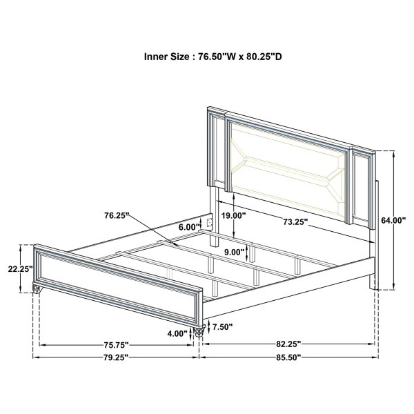 Marmore - Panel Bed LED Headboard Online Sale