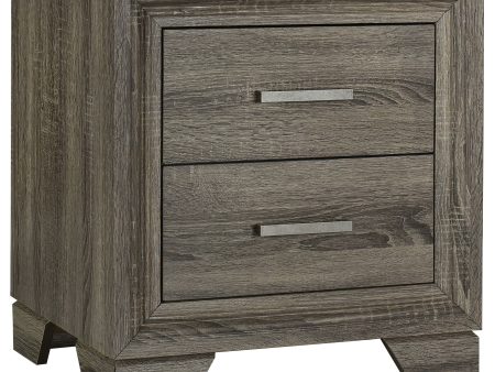 Wright - 2-Drawer Nightstand Bedside Table - Brown Oak on Sale