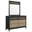 Valencia - 6-Drawer Dresser With Mirror - Black Hot on Sale