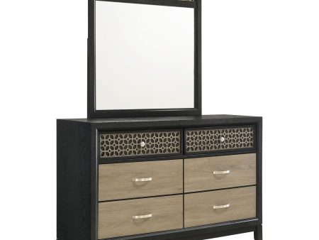 Valencia - 6-Drawer Dresser With Mirror - Black Hot on Sale