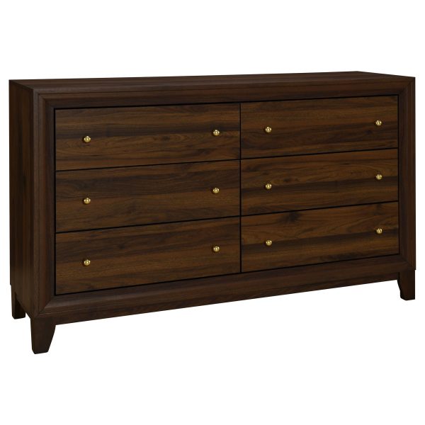 Welsley - 6-Drawer Dresser Cabinet - Walnut Discount