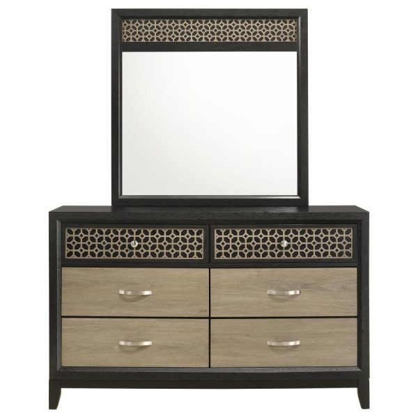 Valencia - 6-Drawer Dresser With Mirror - Black Hot on Sale