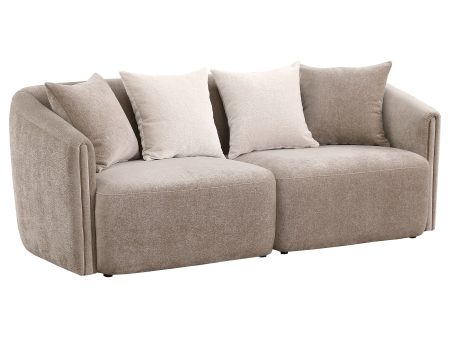 Townsend - Chenille Upholstered Rolled Arm Sofa - Latte Fashion