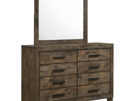 Woodmont - 8-Drawer Dresser With Mirror - Rustic Golden Brown Hot on Sale