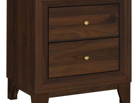 Welsley - 2-Drawer Nightstand Bedside Table - Walnut Online now