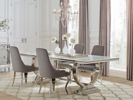 Antoine - Rectangular Glass Top Dining Table Set Online now