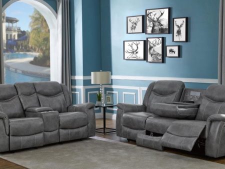 Conrad - Upholstered Padded Arm Motion Sofa Set For Cheap