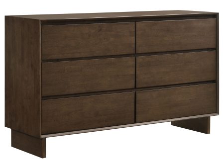 Glenwood - 6-Drawer Dresser Cabinet - Warm Brown For Cheap