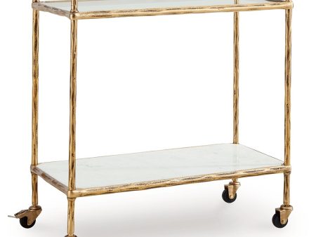 Plattfield - Antique Gold Finish - Bar Cart Online Hot Sale