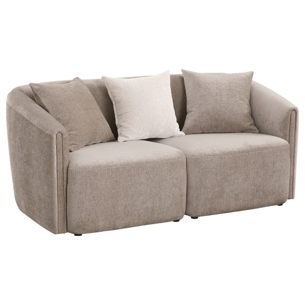 Townsend - Chenille Upholstered Rolled Arm Loveseat - Latte Online