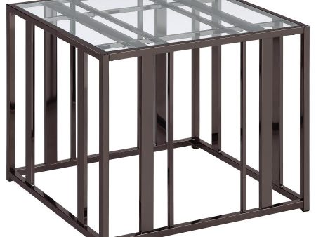 Adri - Rectangular Glass Top Side End Table Fashion