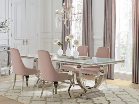 Antoine - Rectangle Glass Top Dining Table Set Sale