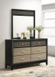 Valencia - 6-Drawer Dresser With Mirror - Black Hot on Sale