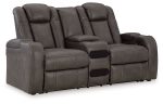 Fyne-dyme - Power Reclining Loveseat With Console Adj Hdrst Fashion