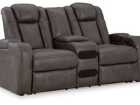 Fyne-dyme - Power Reclining Loveseat With Console Adj Hdrst Fashion