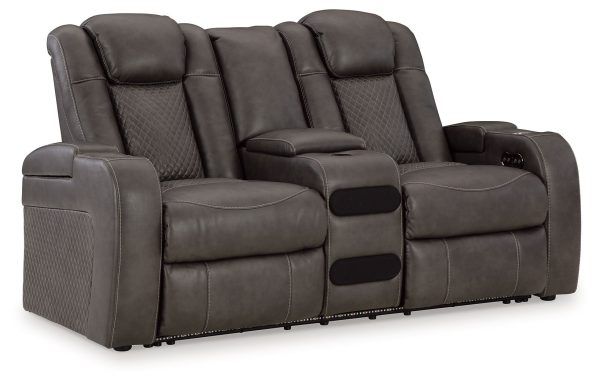 Fyne-dyme - Power Reclining Loveseat With Console Adj Hdrst Fashion