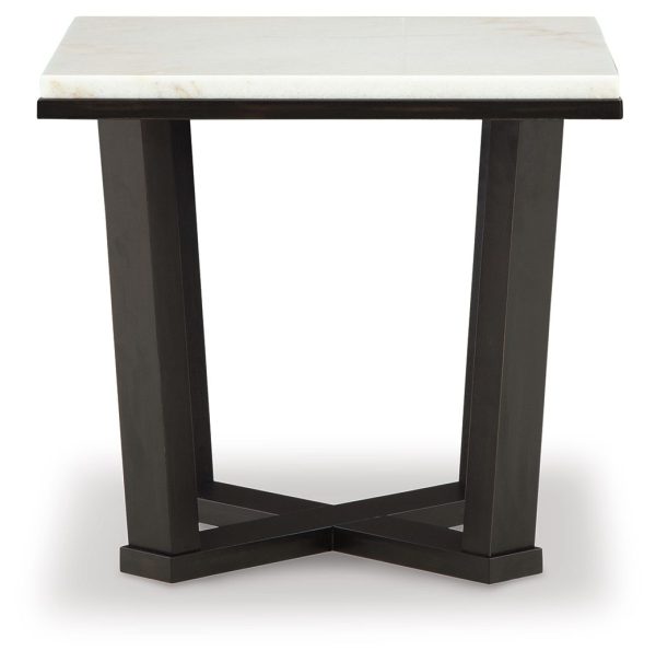 Fostead - White   Espresso - Square End Table Online now