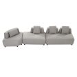 Contemporary 3 Piece Sectional Sofa Free Convertible Sofa With Four Removable Pillows For Living Room Discount