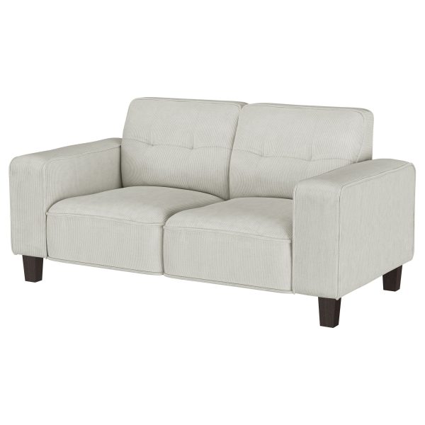 Deerhurst - Upholstered Track Arm Tufted Loveseat - Greige For Discount