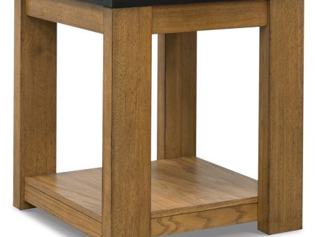 Quentina - Light Brown   Black - Rectangular End Table Discount