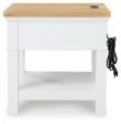 Ashbryn - White   Natural - Rectangular End Table Sale