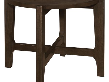 Cota - Round Solid Wood End Table - Dark Brown Supply