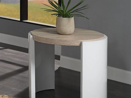 Zoma - End Table - Oak & White High Fashion