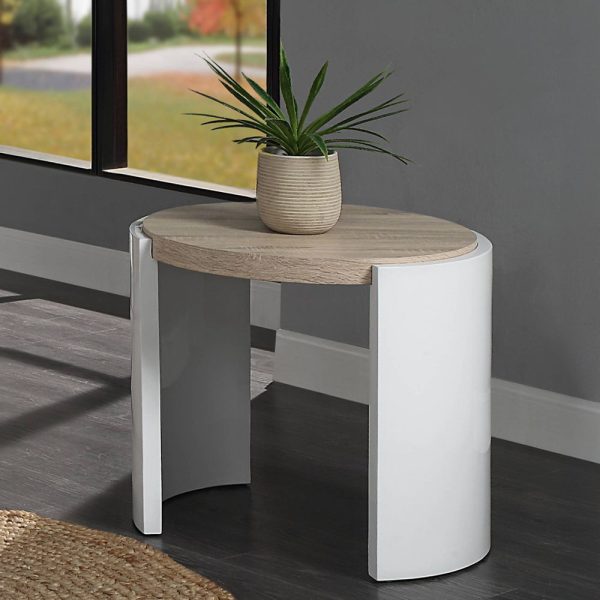 Zoma - End Table - Oak & White High Fashion