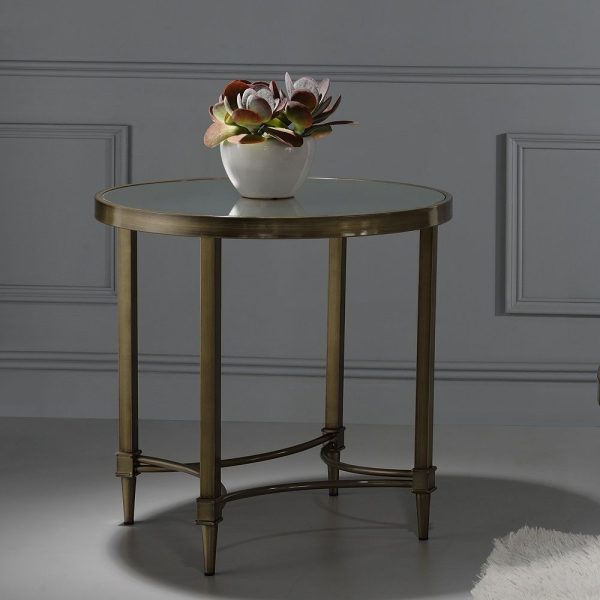 Aditya - End Table - Antique Brass For Sale