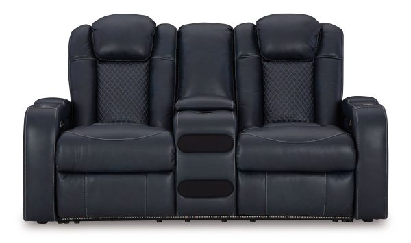 Fyne-dyme - Power Reclining Loveseat With Console Adj Hdrst Fashion