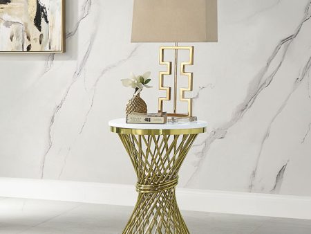 Fallon - End Table With Engineered Stone Top - Gold Online now