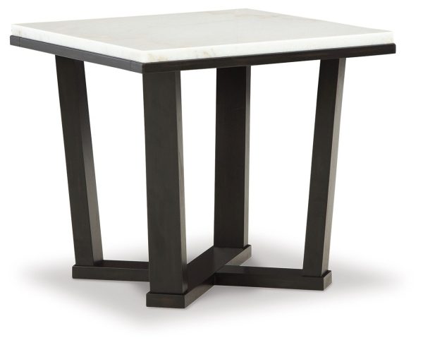 Fostead - White   Espresso - Square End Table Online now