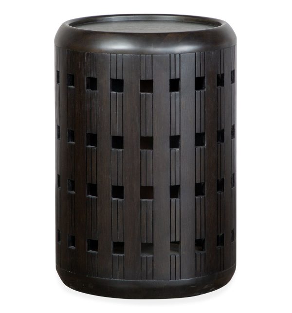 Lindon - Dark Round Accent End Table - Belgian Wheat Supply