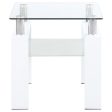 Dyer - 1-Shelf Square Glass Top Side End Table - White Hot on Sale