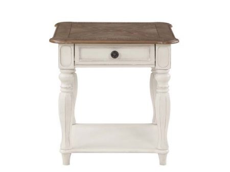 Florian - End Table - Oak & Antique White Finish For Cheap