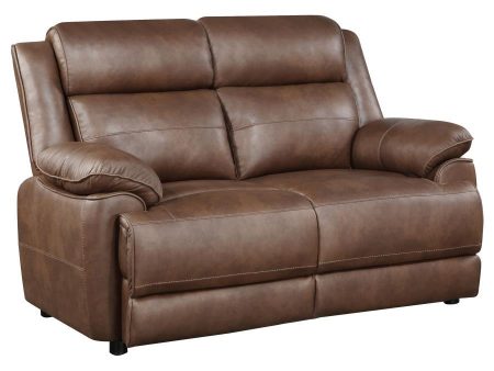 Ellington - Upholstered Padded Arm Loveseat - Dark Brown For Sale