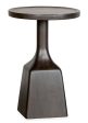 Lindon - Dark Round Pedestal Accent End Table - Belgian Wheat Sale