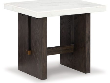 Burkhaus - White   Dark Brown - Rectangular End Table Supply