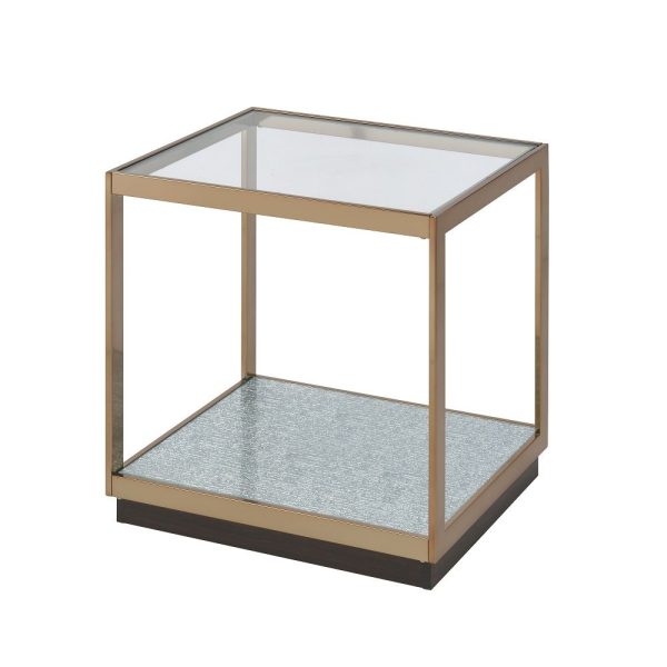 Kaia - End Table - Glass & Gold on Sale