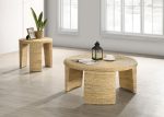 Artina - Woven Rattan Round Side End Table - Natural Hot on Sale