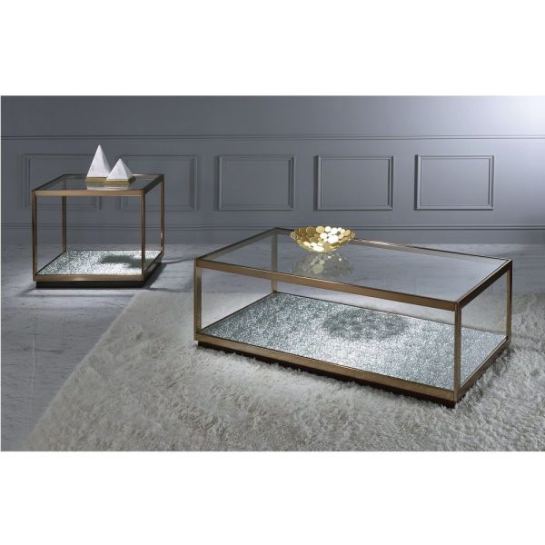 Kaia - End Table - Glass & Gold on Sale