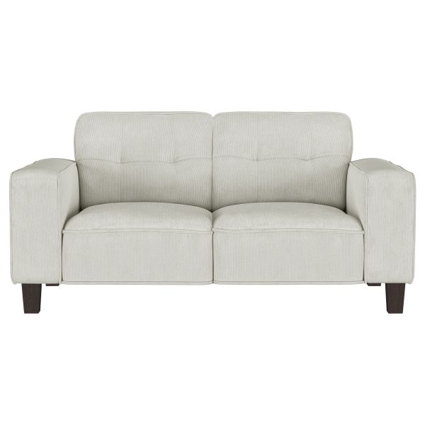 Deerhurst - Upholstered Track Arm Tufted Loveseat - Greige For Discount