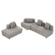 Contemporary 3 Piece Sectional Sofa Free Convertible Sofa With Four Removable Pillows For Living Room Discount