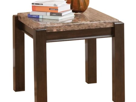 Dwayne - End Table With Marble Top - Walnut Discount