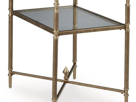 Cloverty - Aged Gold Finish - Rectangular End Table Cheap